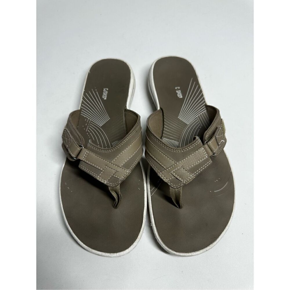 Clarks Breeze Sea Sandals Taupe Women's 10 M Tan White - Picture 2 of 11
